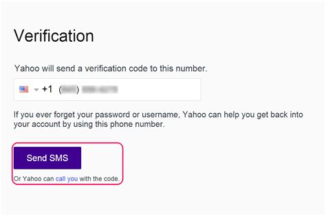 yahoo verification code phone number.